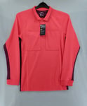 Nike Dry Polo Shirt Mens Small Red Dri-Fit Long Sleeve Top Golf Casual Sport