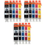 3 Go Inks Set of 5 Ink Cartridges to replace Canon PGI-570 and CLI-571 Compatible/non-OEM for PIXMA Printers (15 Inks)