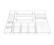 ipow Desk Drawer Organizer Tray Set of 10, 5 Different Sizes，Anti-Slip Drawer Dividers Make-Up Storage Box for Kitchen Office Bedroom Make-up