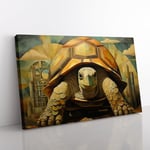Tortoise Art Deco Canvas Print for Living Room Bedroom Home Office Décor, Wall Art Picture Ready to Hang, 76x50 cm (30x20 Inch)