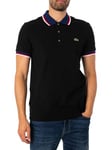 LacosteStripe Collar Polo Shirt - Black
