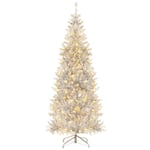 180 cm penna glitter julgran med varma vita LED-lampor Slim julgran