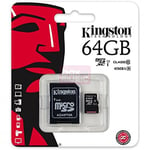 64GB Micro SD SDXC Class 10 UHS 1 Card with Adapter for GoPro Hero 3 Silver Edition