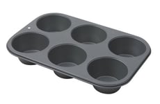 Dexam Non-Stick 6 Cup Muffin pan, Carbon, Grey