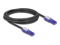 Delock - Nätverkskabel - Rj-45 (Hane) Vinklad Till Rj-45 (Hane) Vinklad - 2 M - 6 Mm - Utp - Cat 6 - Halogenfri - Svart