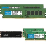 Crucial RAM 16GB Kit (2x8GB) DDR4 2400MHz CL17 Desktop Memory & Crucial P3 Plus M.2-2280 500GB PCI Express 4.0 x4 NVMe Solid State Drive & Crucial RAM 16GB Kit (2x8GB) DDR4 3200MHz CL22