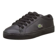 New Boys Lacoste Straightset BL 1 SPC BLK SYN School Trainers Black Size UK 10