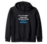 Project Manager Management Job Title Christmas Xmas 2024 Zip Hoodie