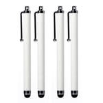 Pack of 4 WHITE Capacitive/Resistive Touchscreen Stylus Pen Compatible with ipad/2/3/4/ ipad Mini Samsung Note 10.1 Galaxy Tab Google Nexus 7 Kindle Fire HD Sony Xperia Tablet S Asus Transformer Pad Infinity Motorola Xoom BlackBerry Playbook HP Slate 2