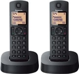 Panasonic KX-TGC312EB Black Digital Cordless Phone Twin handsets NEW