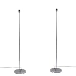 Set of 2 Modern Chrome 133cm Floor Light Standard Lamps Base Only