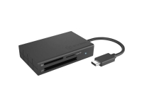ICY BOX IB-CR401-C3, Compact flash (CF), MicroSD (TransFlash), MicroSDHC, MicroSDXC, SD, SDHC, SDXC, Svart, Aluminium, Plast, USB 3.2 Gen 1 (3.1 Gen 1) Type-C, USB, 49 mm