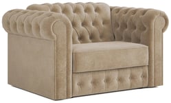 Jay-Be Chesterfield Fabric Cuddle Sofa Bed - Stone