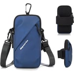 (Blå) Telefonhållare Armband, Crossbody Axelrem Väska med Armband för iPhone och Andra