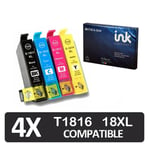 4x Ink Cartridges for Epson Expression Home XP-215 XP-312 XP-405 XP-425