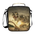 Mnsruu Lovely Dinosaur Tyrannosaurus Lunch Bag with Adjustable Shoulder Strap for Boys Girls,Insulated Lunch Box Cooler Bag for School Office Travel