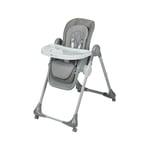 Bebeconfort Olea, chaise haute, 0 à 3 ans, 0 à 15 kg, entièrement réglable, 9 positions de hauteur et 3 d’inclinaison, nettoyage facile, 4 roues pivotantes, pliage compact, Tinted Gray