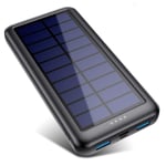 QTshine Solar Power Bank Type C & Micro USB Inputs, Solar Portable Charger 26800mAh External Backup Battery Pack Fast Charge 2 USB Outputs for iPhone Android, iPad, Camera, Outdoor Activities