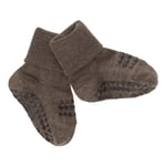 GObabyGO non-slip socks wool – brown melange - 6-12m