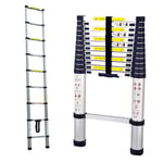 Herzberg HG-5260: Teleskopstege i aluminium med halkskydd - 2,6M