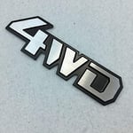 Appiu Car Modification 4x4 4WD off-road four-wheel drive retrofit brushed aluminum metal car stickers car standard labeling (Color : 4WDSilver)