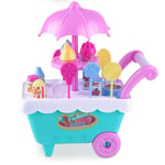 Ice Cream and Candy Trolley Toys Set, Simulation Grocery Shopping Cart Playset with Storage Box Playing for Fun Learning Educational Gift Birthday Gift for Kids Age 3+ (5.11 * 3.15 * 7.87 inch)