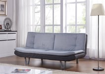 Hudson Fabric Sofa Bed Duo Contrast Fabric With Chrome Hairpin Legs
