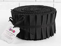 Soimoi 40Pcs Solid Black Cotton Precut Fabrics for Quilting Craft Strips 2.5 Inches Jelly Roll