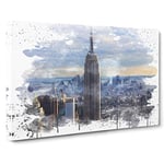 Empire State Building New York City Skyline (4) V3 Canvas Print for Living Room Bedroom Home Office Décor, Wall Art Picture Ready to Hang, 30 x 20 Inch (76 x 50 cm)