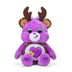 Care Bears 22cm Bean Plush - Take Care Deer, Collectable Cute Soft Toy, Reindeer Cuddly Toy for Boys and Girls, Small Care Bear Teddy, Plushie for Children Ages 4 5 6 7 +, Purple with Antlers