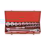 Force Socket Set 34quot 12punkts SAE 20 stycken