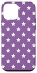 Coque pour iPhone 12 mini Violet et blanc, étoiles