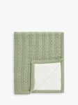 John Lewis Cable Knit Sherpa Fleece Baby Blanket