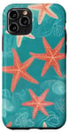 Coque pour iPhone 11 Pro Coquillage corail étoile de mer vague décor tendance