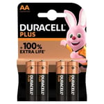 DURACELL PLUS POWER AA BATTERIES - DOUBLE A - 4 PACK 1.5V LONGEST EXPIRY DATE