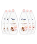 Dove Caring Bath Almond Cream and Hibiscus Moisturising Soak, 6x450ml - One Size