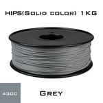 HIPS 1.75 Grey Nipseyteko filament pour impression 3D, consommable d'imprimante en plastique, couleur unie, haute qualité, 1.75mm diamètre, poids bobine 1kg
