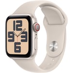 Apple Watch SE (2nd Gen) (GPS + Cellular) 40mm - Starlight Aluminium Case with Starlight Sport Band - S/M (Fits 140mm to 190mm Wrists)