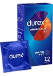 12 Durex Originals XL Wide Fit Lubricated Latex Condoms 1 x Pack of 12 Sealed