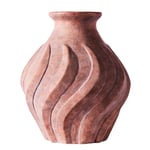 Dusty Deco Swirl Vase Liten, Brun Keramikk