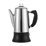 AWANG Stainless Steel Stovetop Espresso Maker, Electric Moka Pot, 12 Cup Electric Coffee Percolator 1.8L Coffeemaker, Stove Top Coffee Maker, Italian Coffee Maker Pot Espresso Cafetera (1.8L)