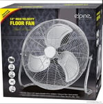 New 14" Chrome High Velocity Electric Cooling Fan 3 Speed Free Standing Gym Fan