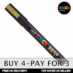 Uni-ball Posca Pc-3m Paint Marker Art Pens - Gold - Single - Buy 4, Pay For 3