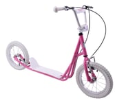 Girls Scooter 12" Large Wheel Kick Push Ride On Scooter Children Blossom Pink