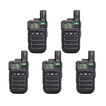 Retevis RB615 Walkie Talkie Mini, PMR446 2 Way Radio for Adults, Wireless Clone Vibration Emergency Alarm, VOX Hands Free, Professional Walkie Talkies for Security, School(Black, 5Pcs)