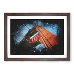 Big Box Art Golden Gate Bridge Vol.1 Paint Splash Framed Wall Art Picture Print Ready to Hang, Walnut A2 (62 x 45 cm)