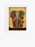 EAST END PRINTS Dieter Braun 'Elephant Stampede' Framed Print