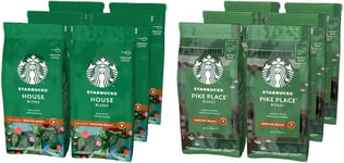 Starbucks Pike Place Roast Medium Roast Coffee Beans 200 G Bag (Pack of 6) & Hou