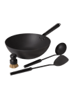Satake Wok Set Kolstål 2,5 mm Svart