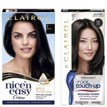 Clairol Nice' n Easy Permanent Hair Dye and Root Touch up Duo (Various Shades) - 2 Black